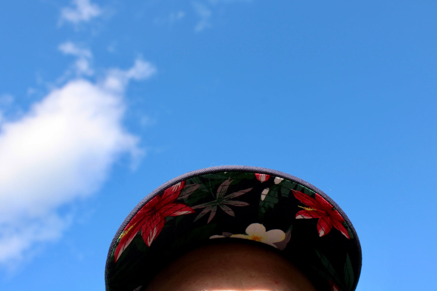 NE1 Hat -Navy & Floral Under-brim
