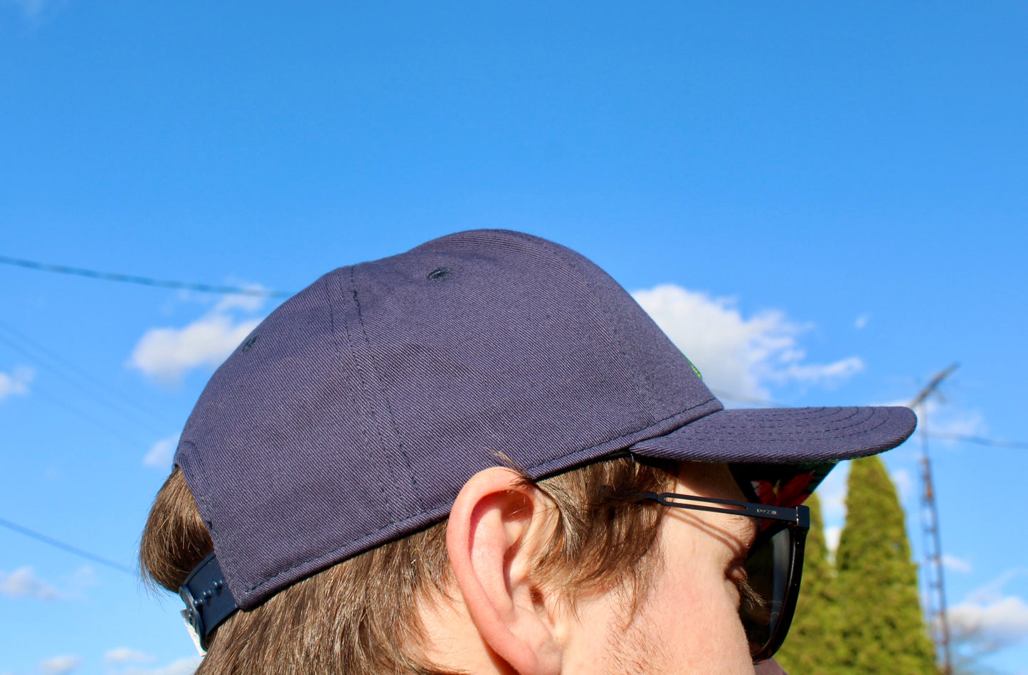 NE1 Hat -Navy & Floral Under-brim
